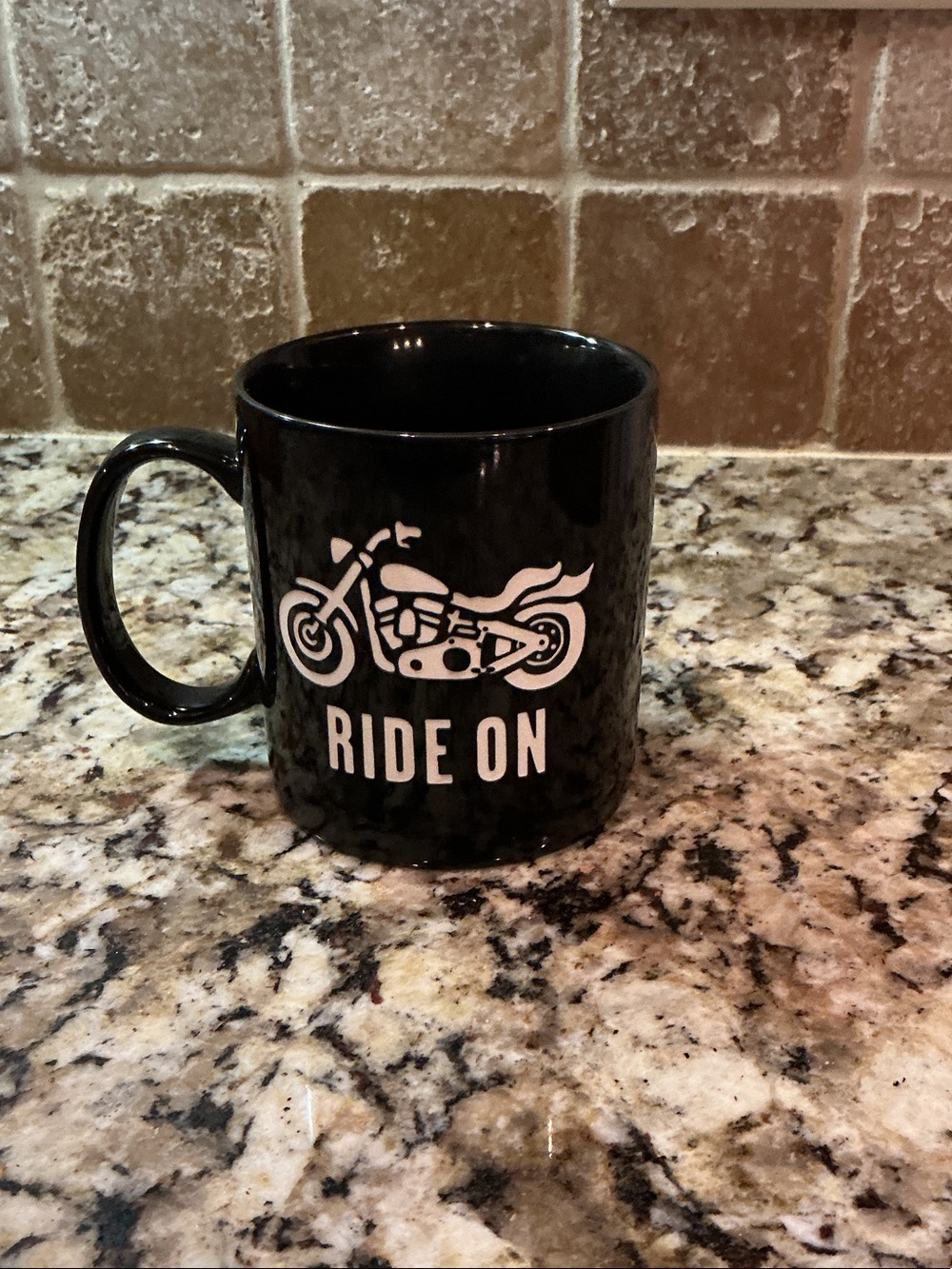 Life Is Good Black 'Ride On' Motorcycle Mug